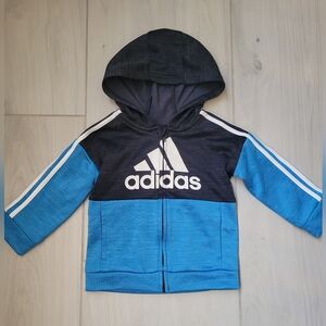 Adidas Track Jacket Size 18 Months Blue, Blk, Wht